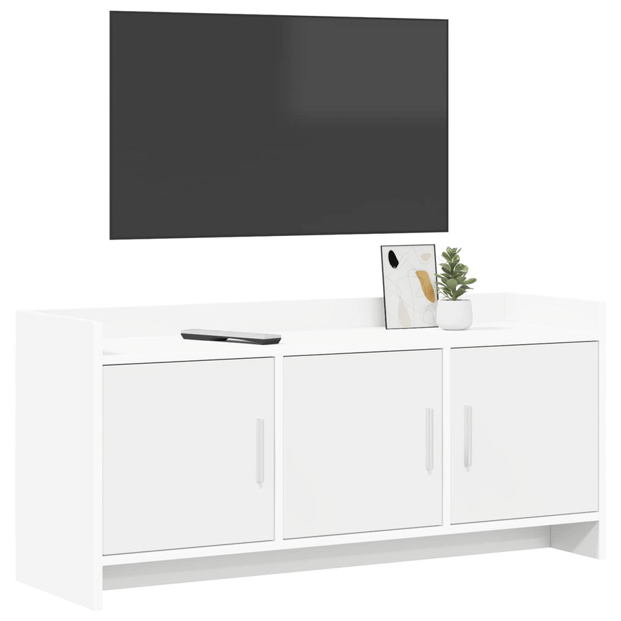 TV-kast 102 x 33 x 47 cm Wit Bewerkt hout