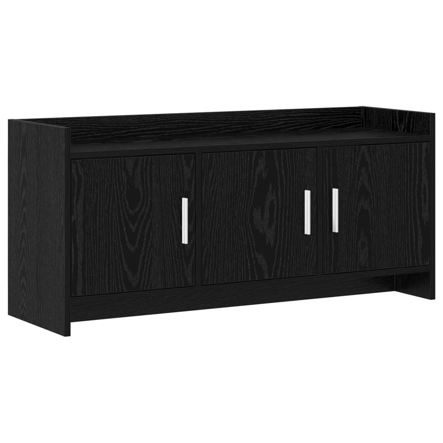 TV-kast 102 x 33 x 47 cm Zwart eiken Bewerkt hout