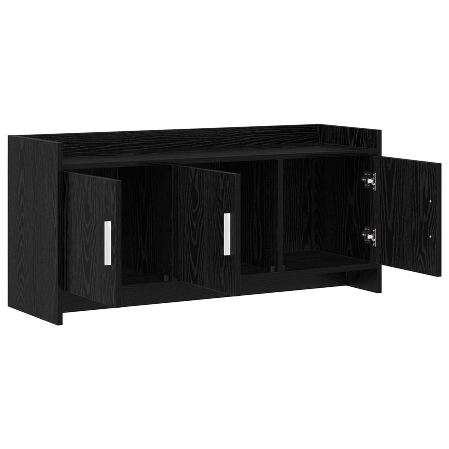 TV-kast 102 x 33 x 47 cm Zwart eiken Bewerkt hout