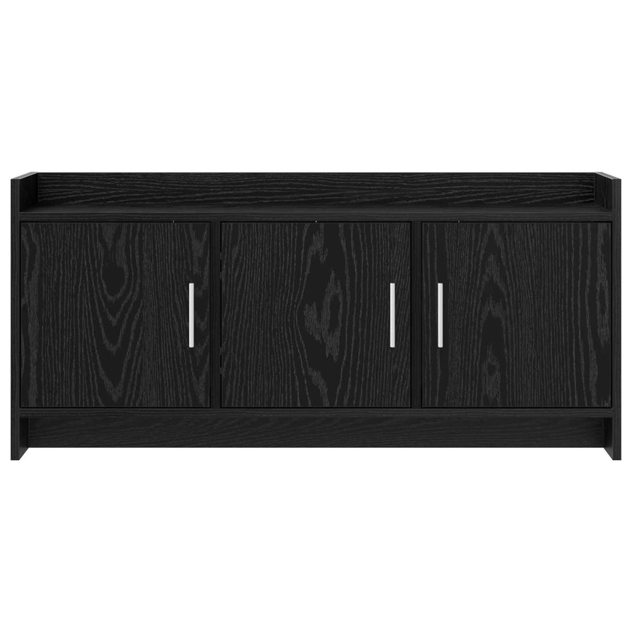 TV-kast 102 x 33 x 47 cm Zwart eiken Bewerkt hout