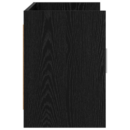 TV-kast 102 x 33 x 47 cm Zwart eiken Bewerkt hout