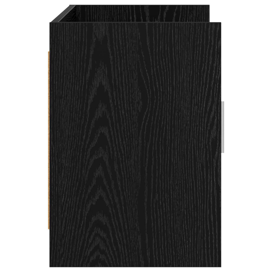 TV-kast 102 x 33 x 47 cm Zwart eiken Bewerkt hout