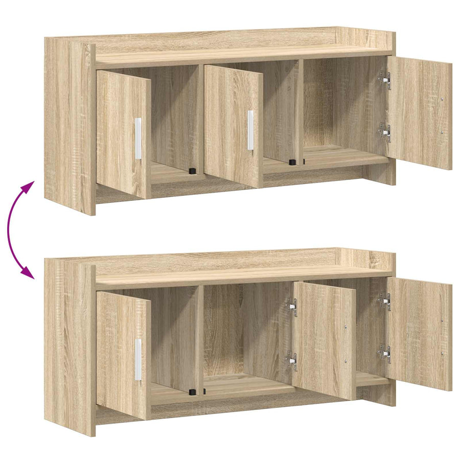 TV-kast 102 x 33 x 47 cm Sonoma Eiken Bewerkt hout