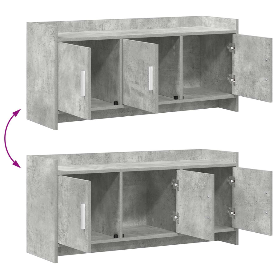 TV-kast 102 x 33 x 47 cm Betongrijs Bewerkt hout