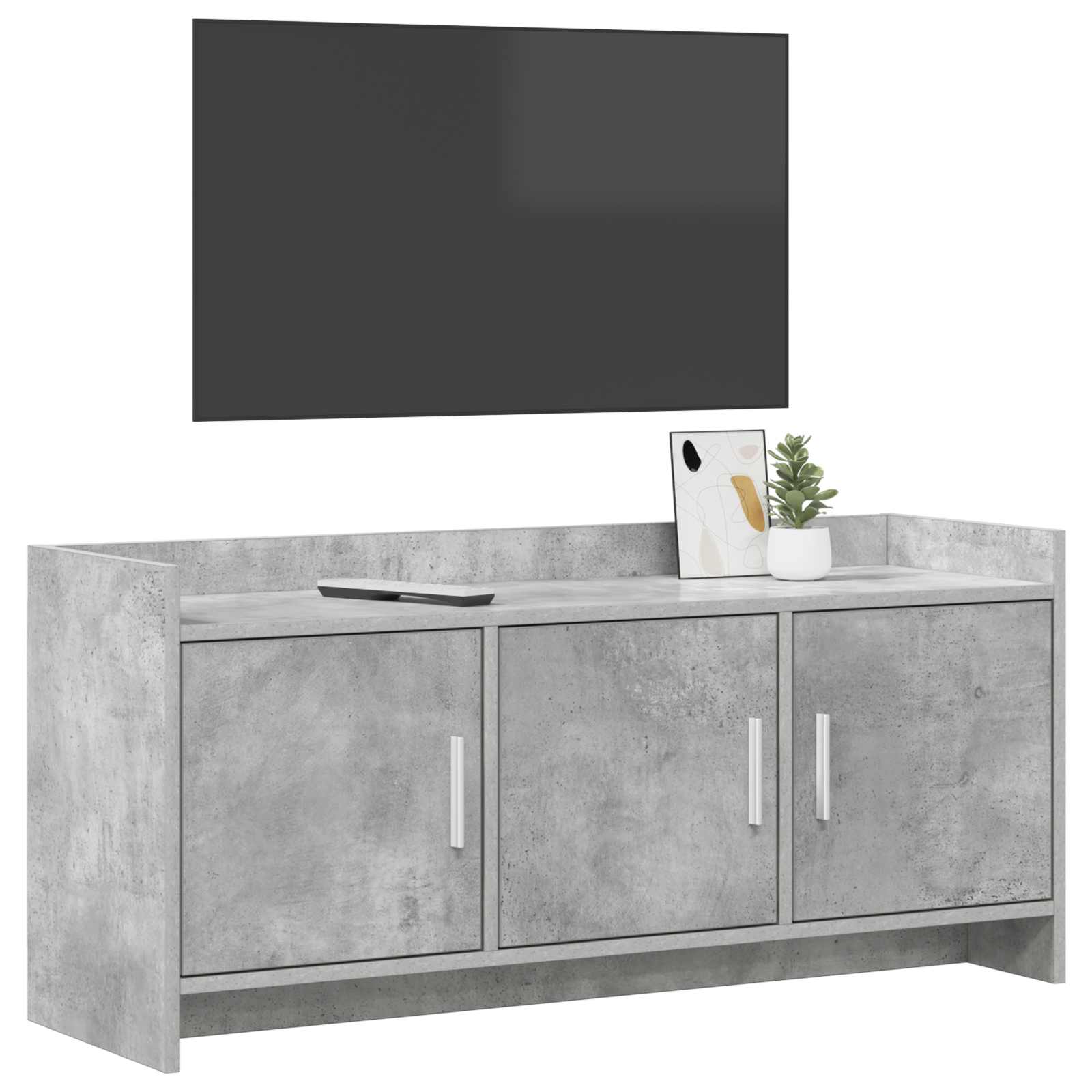 TV-kast 102 x 33 x 47 cm Betongrijs Bewerkt hout