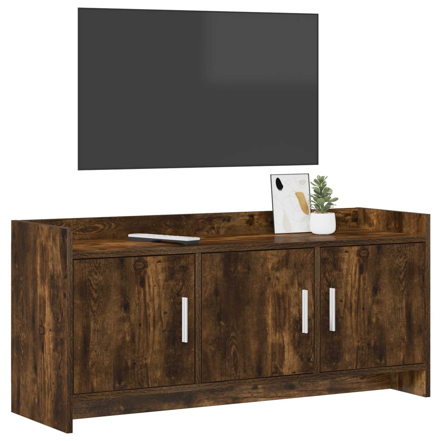TV-kast 102 x 33 x 47 cm Gerookt eiken Bewerkt hout