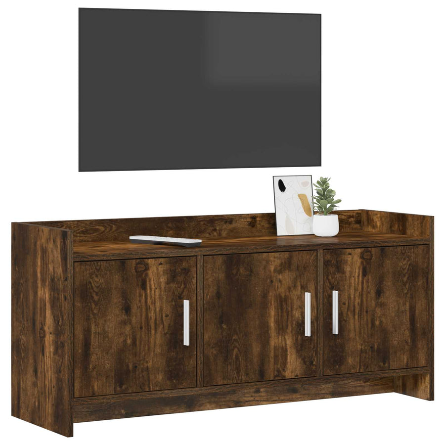TV-kast 102 x 33 x 47 cm Gerookt eiken Bewerkt hout