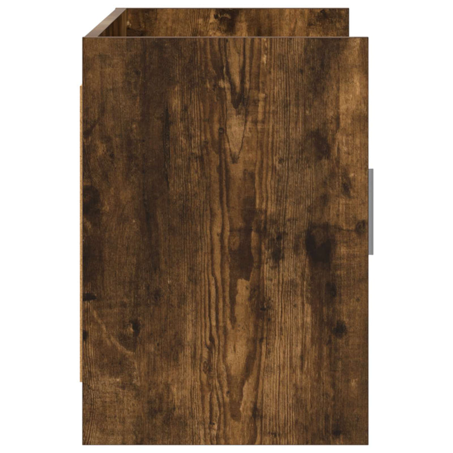 TV-kast 102 x 33 x 47 cm Gerookt eiken Bewerkt hout