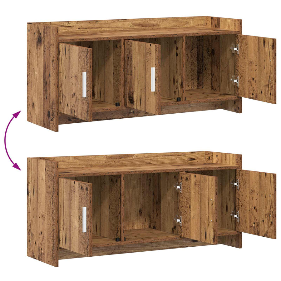 TV-kast 102 x 33 x 47 cm Oud hout Bewerkt hout