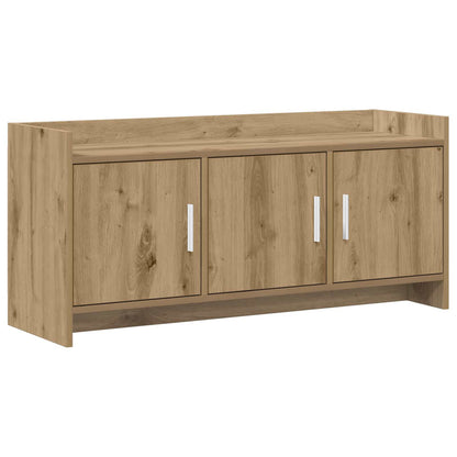 TV-kast 102 x 33 x 47 cm Artisanaal eiken Bewerkt hout