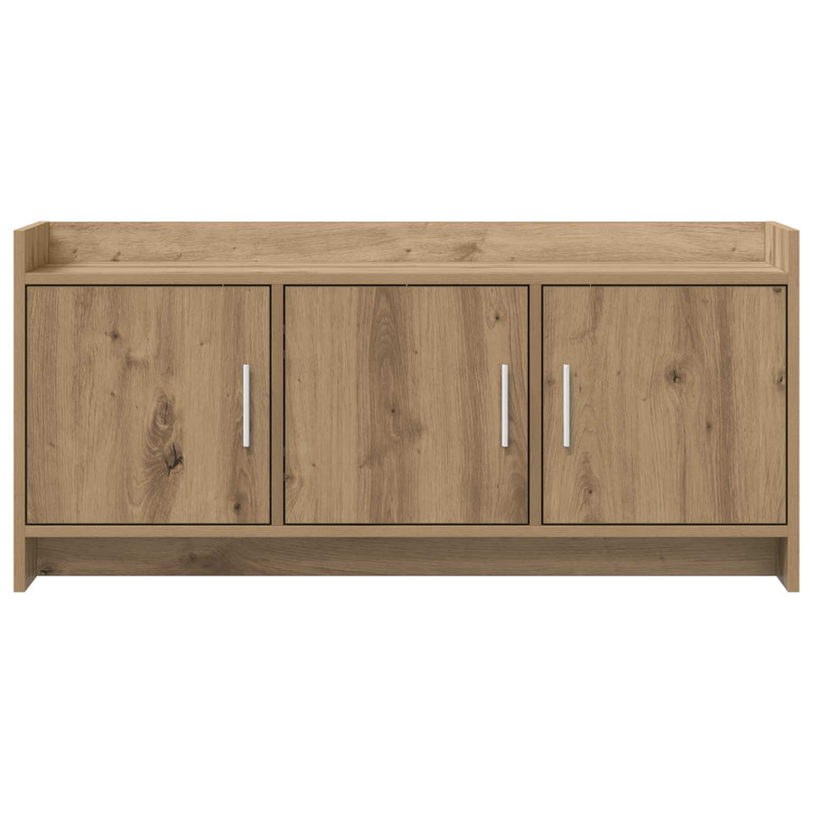 TV-kast 102 x 33 x 47 cm Artisanaal eiken Bewerkt hout