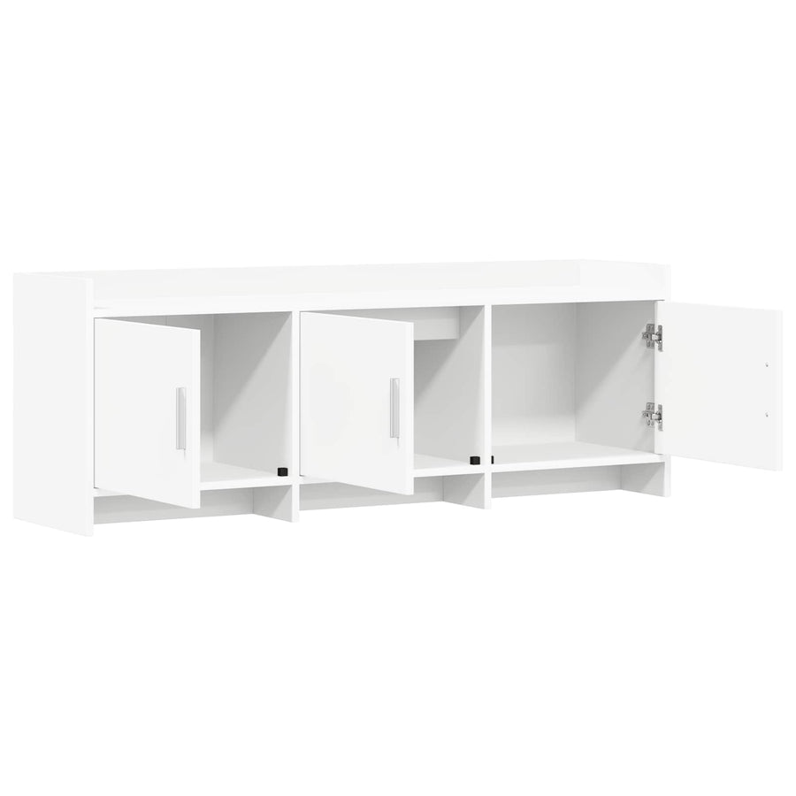 TV-kast 130 x 33 x 47 cm Wit Bewerkt hout