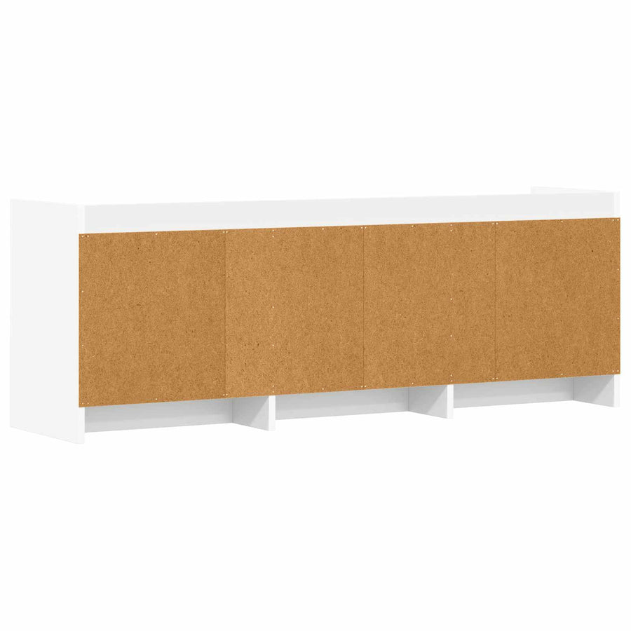 TV-kast 130 x 33 x 47 cm Wit Bewerkt hout