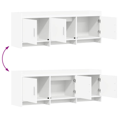 TV-kast 130 x 33 x 47 cm Wit Bewerkt hout