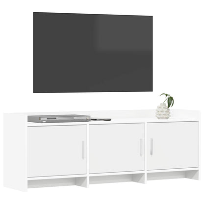TV-kast 130 x 33 x 47 cm Wit Bewerkt hout