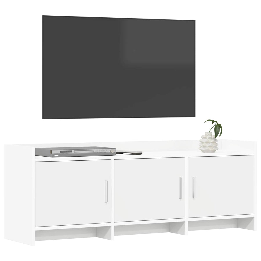 TV-kast 130 x 33 x 47 cm Wit Bewerkt hout