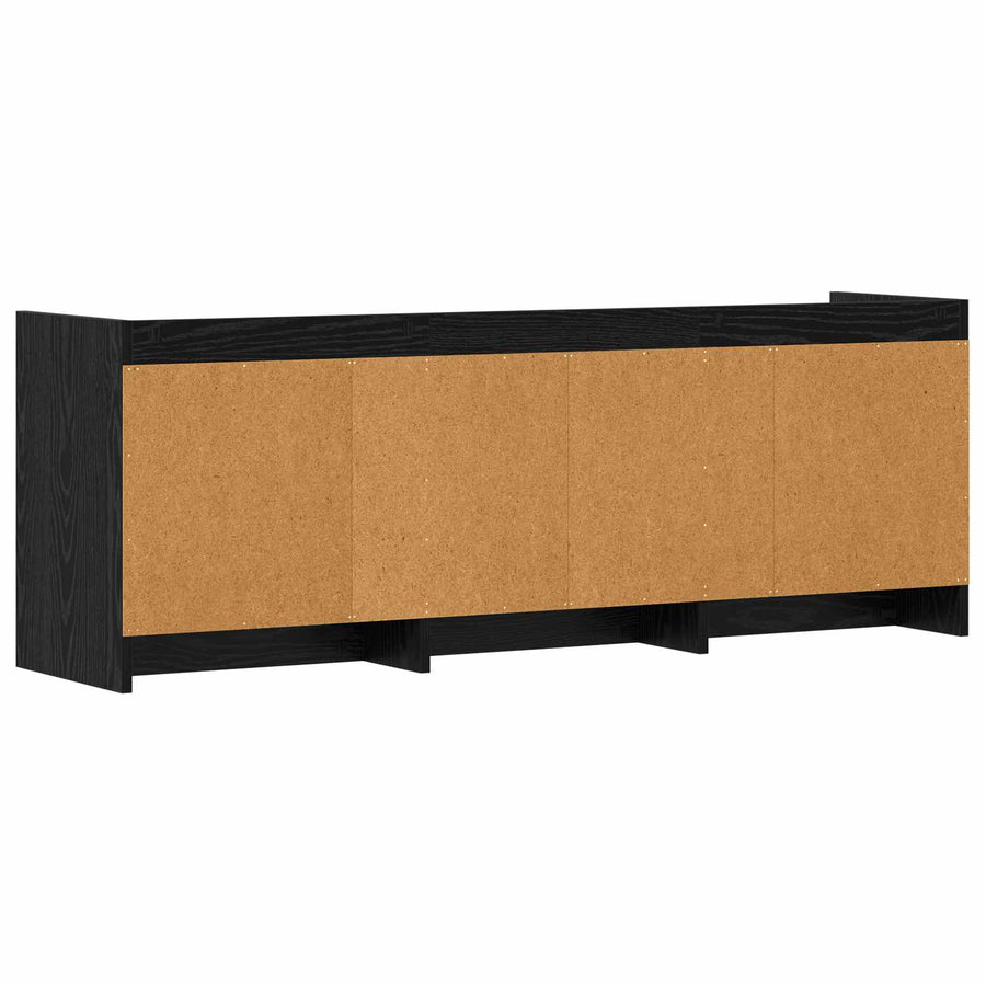 TV-kast 130 x 33 x 47 cm Zwart eiken Bewerkt hout