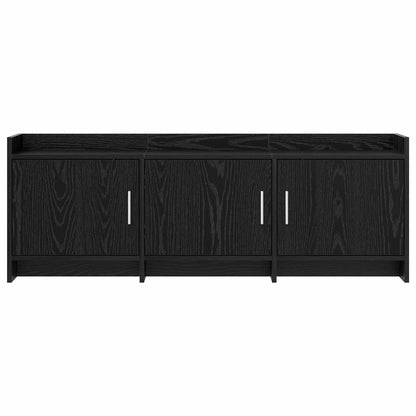 TV-kast 130 x 33 x 47 cm Zwart eiken Bewerkt hout