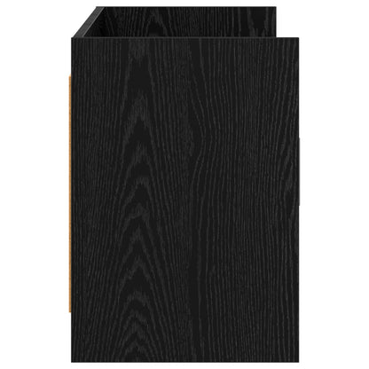 TV-kast 130 x 33 x 47 cm Zwart eiken Bewerkt hout