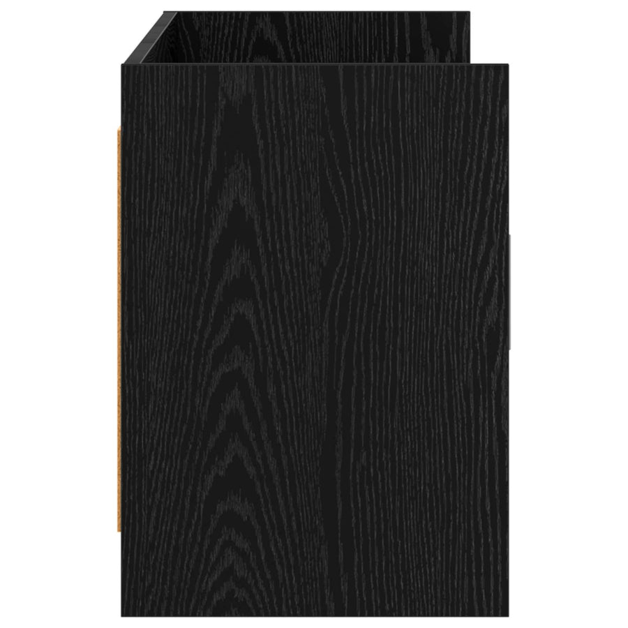 TV-kast 130 x 33 x 47 cm Zwart eiken Bewerkt hout