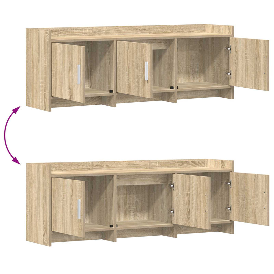 TV-kast 130 x 33 x 47 cm Sonoma Eiken Bewerkt hout