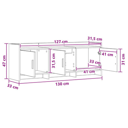 TV-kast 130 x 33 x 47 cm Sonoma Eiken Bewerkt hout