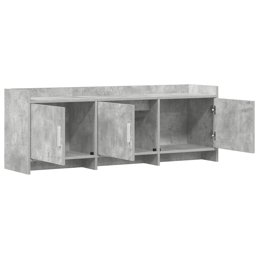 TV-kast 130 x 33 x 47 cm Betongrijs Bewerkt hout