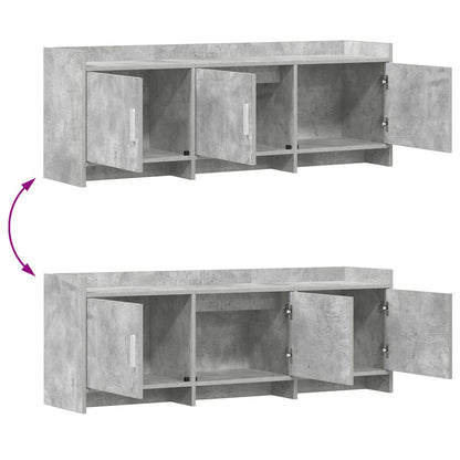TV-kast 130 x 33 x 47 cm Betongrijs Bewerkt hout
