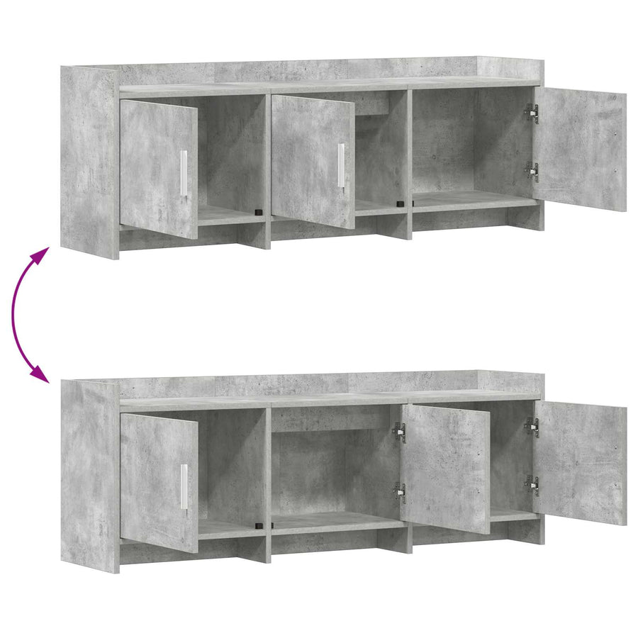 TV-kast 130 x 33 x 47 cm Betongrijs Bewerkt hout