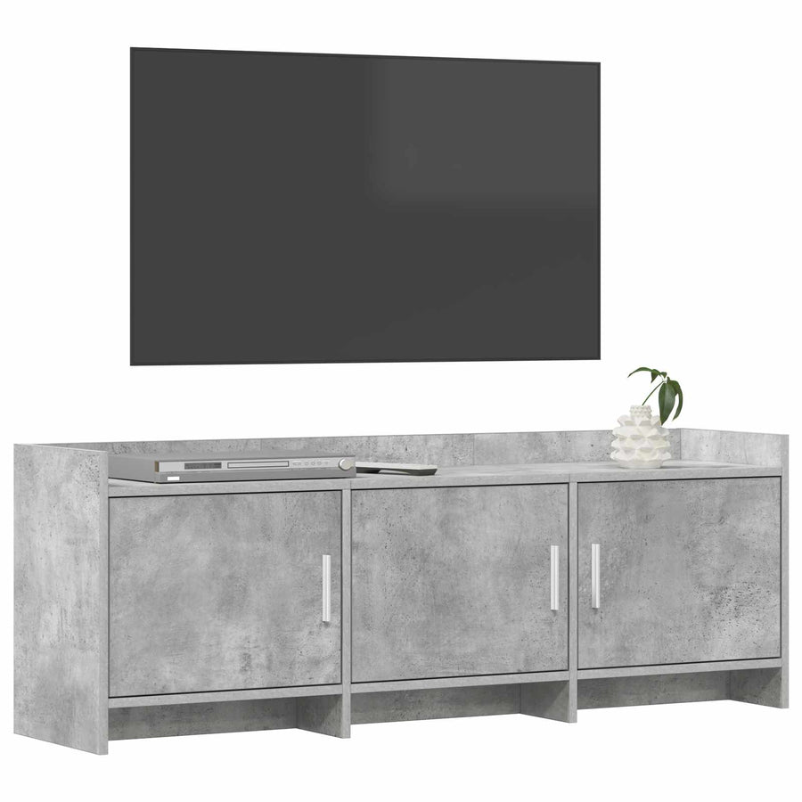 TV-kast 130 x 33 x 47 cm Betongrijs Bewerkt hout