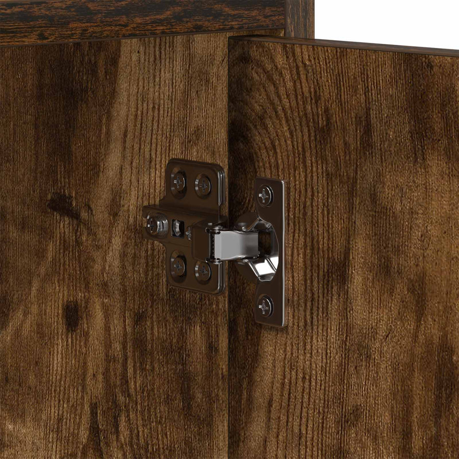 TV-kast 130 x 33 x 47 cm Gerookt eiken Bewerkt hout
