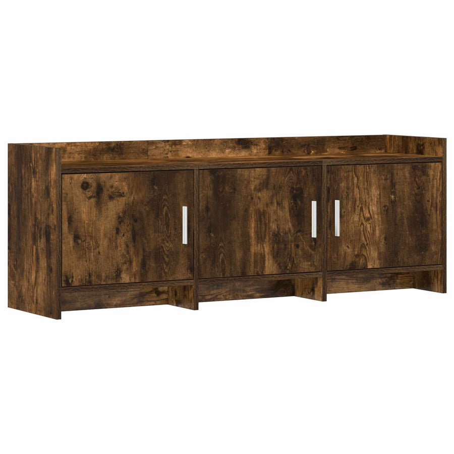TV-kast 130 x 33 x 47 cm Gerookt eiken Bewerkt hout