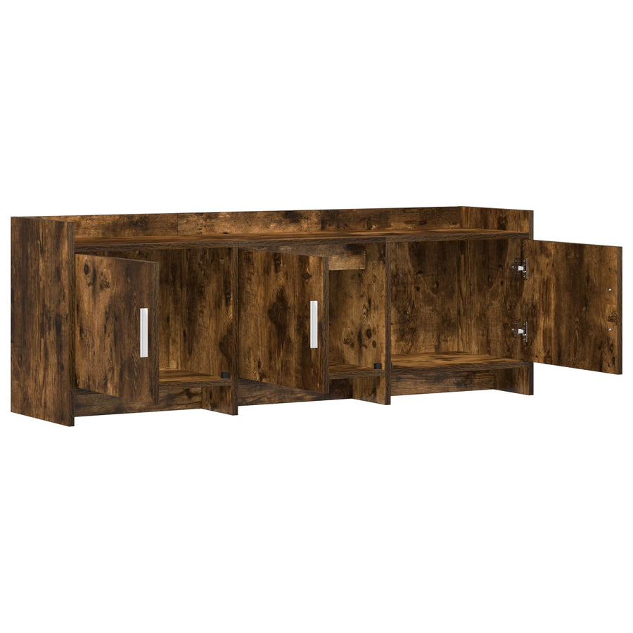 TV-kast 130 x 33 x 47 cm Gerookt eiken Bewerkt hout