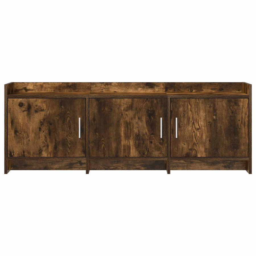 TV-kast 130 x 33 x 47 cm Gerookt eiken Bewerkt hout