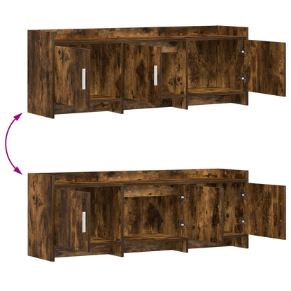 TV-kast 130 x 33 x 47 cm Gerookt eiken Bewerkt hout