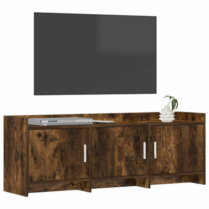 TV-kast 130 x 33 x 47 cm Gerookt eiken Bewerkt hout