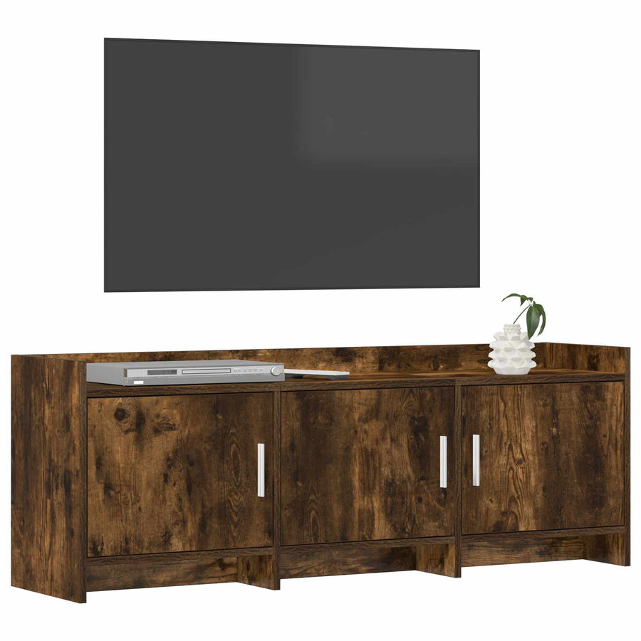 TV-kast 130 x 33 x 47 cm Gerookt eiken Bewerkt hout