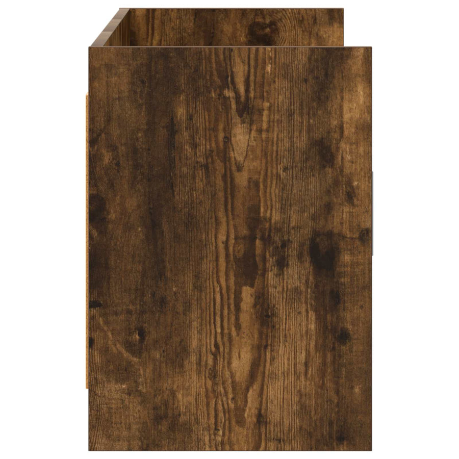 TV-kast 130 x 33 x 47 cm Gerookt eiken Bewerkt hout