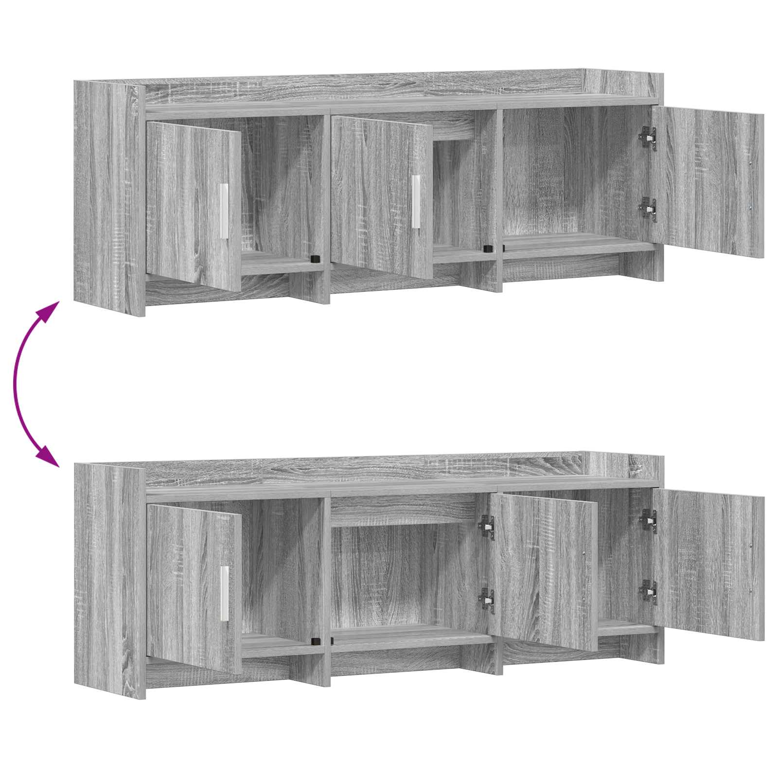 TV-kast 130 x 33 x 47 cm Grijs Sonoma Bewerkt hout