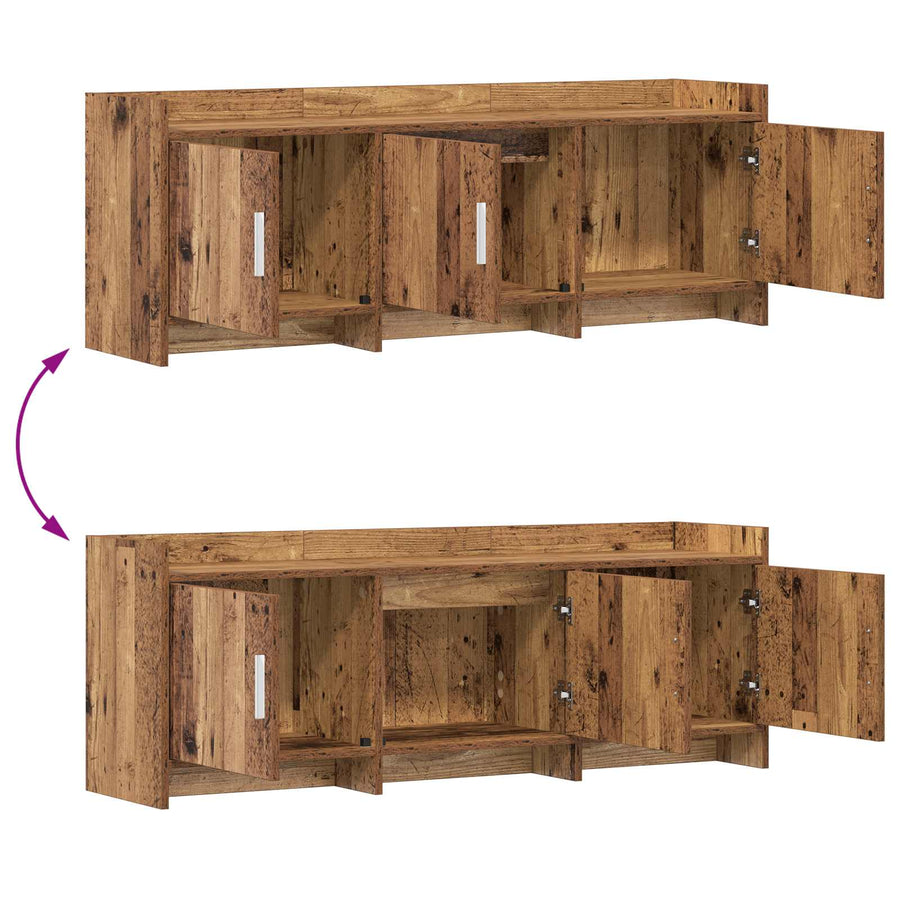 TV-kast 130 x 33 x 47 cm Oud hout Bewerkt hout