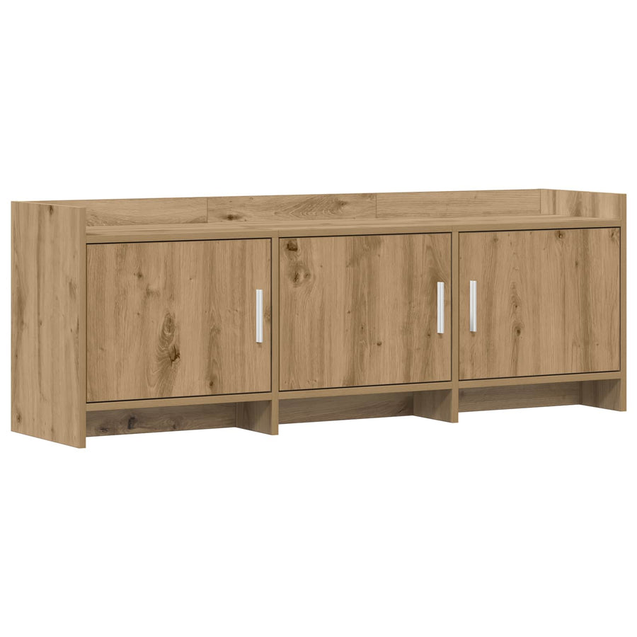 TV-kast 130 x 33 x 47 cm Artisanaal eiken Bewerkt hout