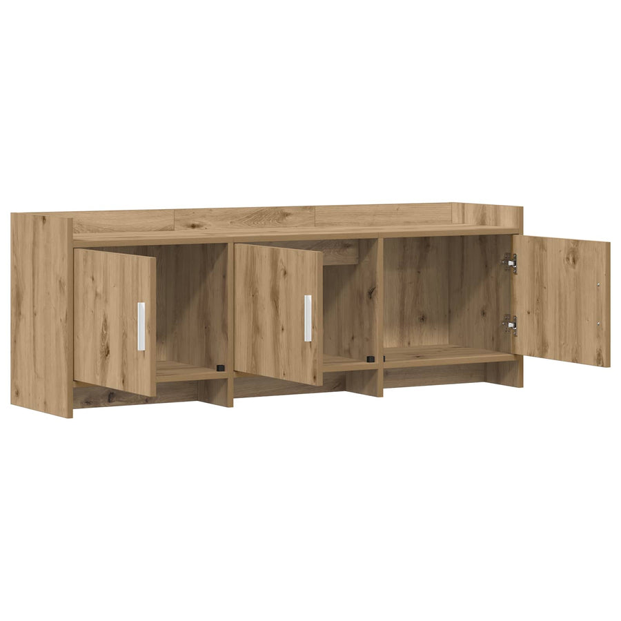 TV-kast 130 x 33 x 47 cm Artisanaal eiken Bewerkt hout