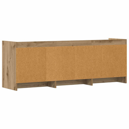 TV-kast 130 x 33 x 47 cm Artisanaal eiken Bewerkt hout