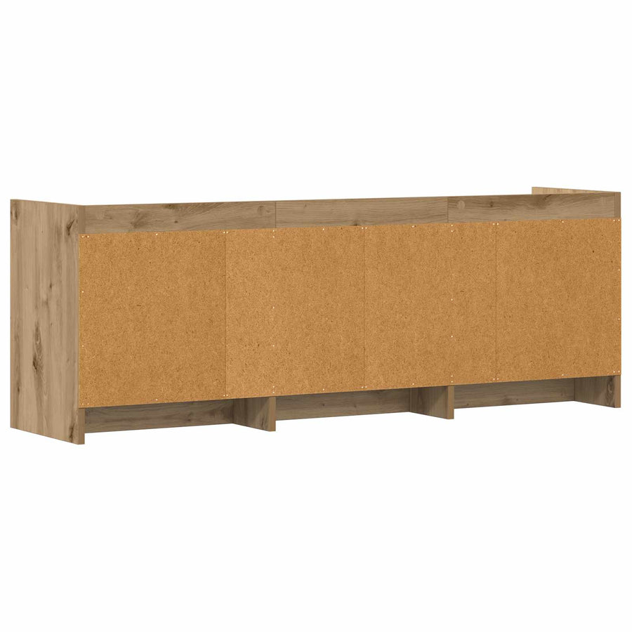 TV-kast 130 x 33 x 47 cm Artisanaal eiken Bewerkt hout