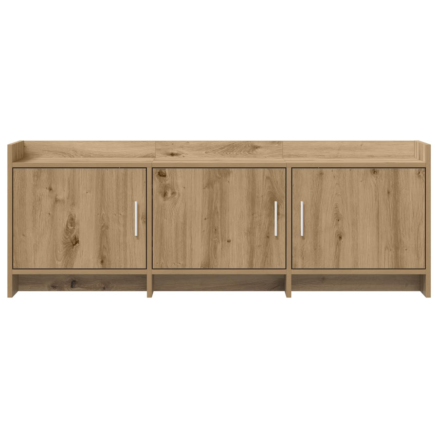 TV-kast 130 x 33 x 47 cm Artisanaal eiken Bewerkt hout