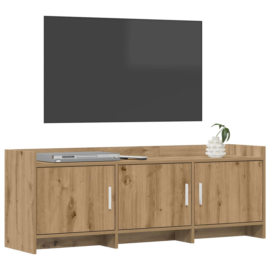 TV-kast 130 x 33 x 47 cm Artisanaal eiken Bewerkt hout