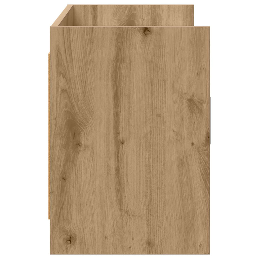 TV-kast 130 x 33 x 47 cm Artisanaal eiken Bewerkt hout