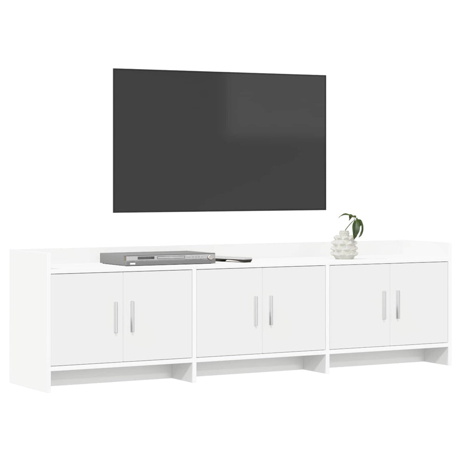 TV-kast 168 x 33 x 47 cm Wit Bewerkt hout