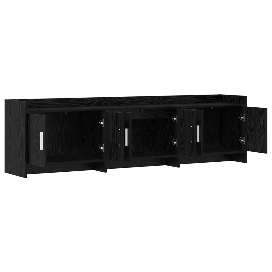 TV-kast 168 x 33 x 47 cm Zwart eiken Bewerkt hout