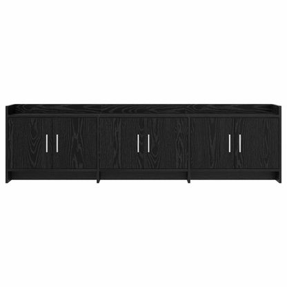 TV-kast 168 x 33 x 47 cm Zwart eiken Bewerkt hout
